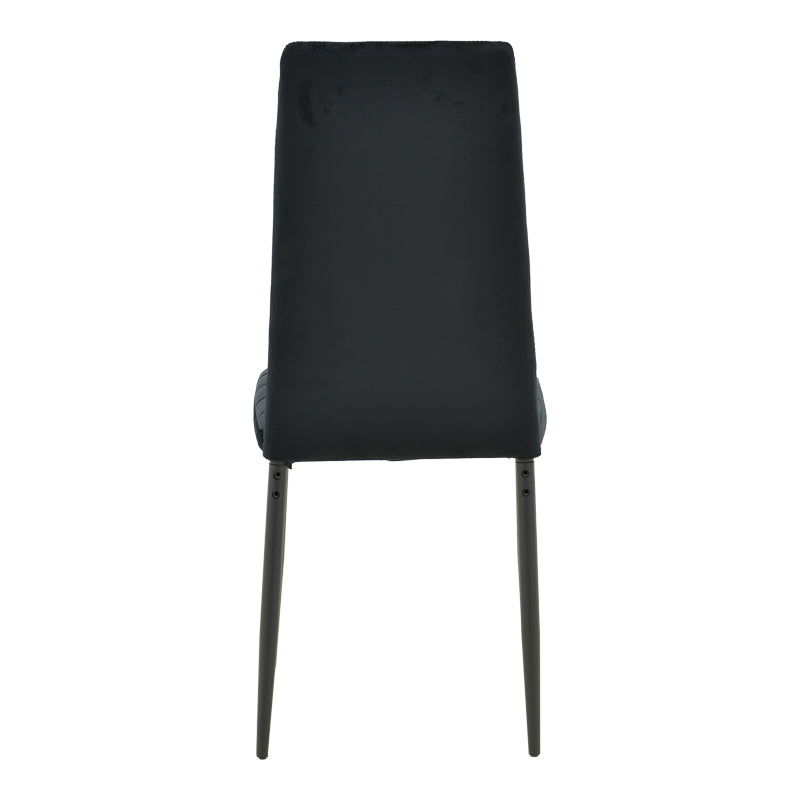 Стол parker черен кадифен с черен метален крак 41x48x96см
