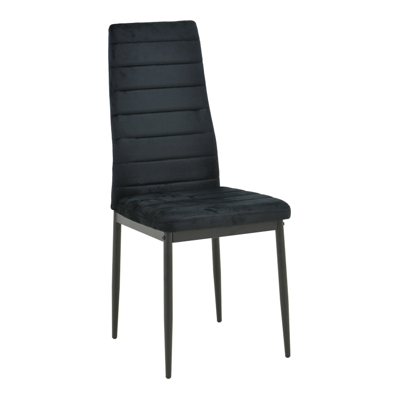 Стол parker черен кадифен с черен метален крак 41x48x96см