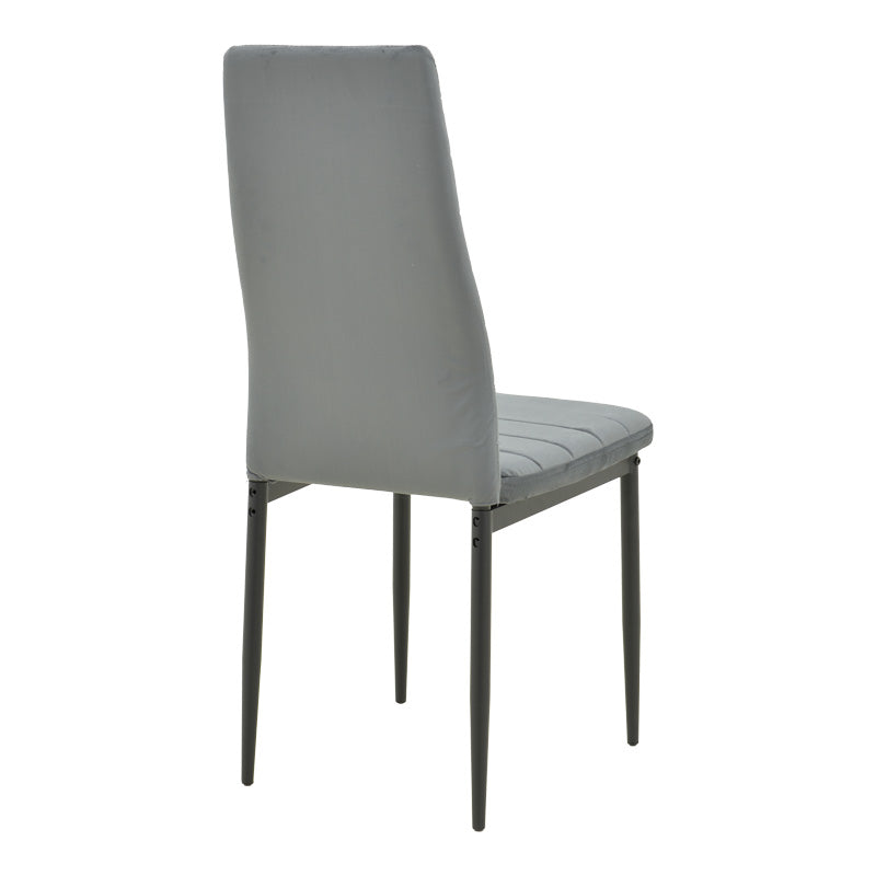Стол parker d, сив кадифен, с черен метален крак, 41x48x96 см