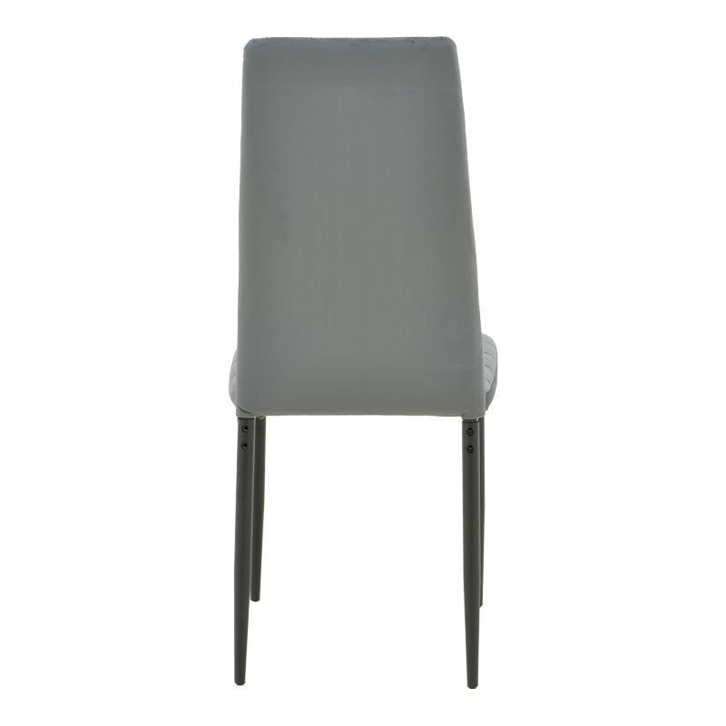 Стол parker d, сив кадифен, с черен метален крак, 41x48x96 см