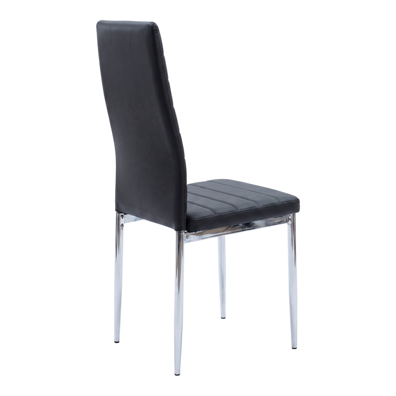 Стол parker черен pu с хромиран крак 41x48x96см