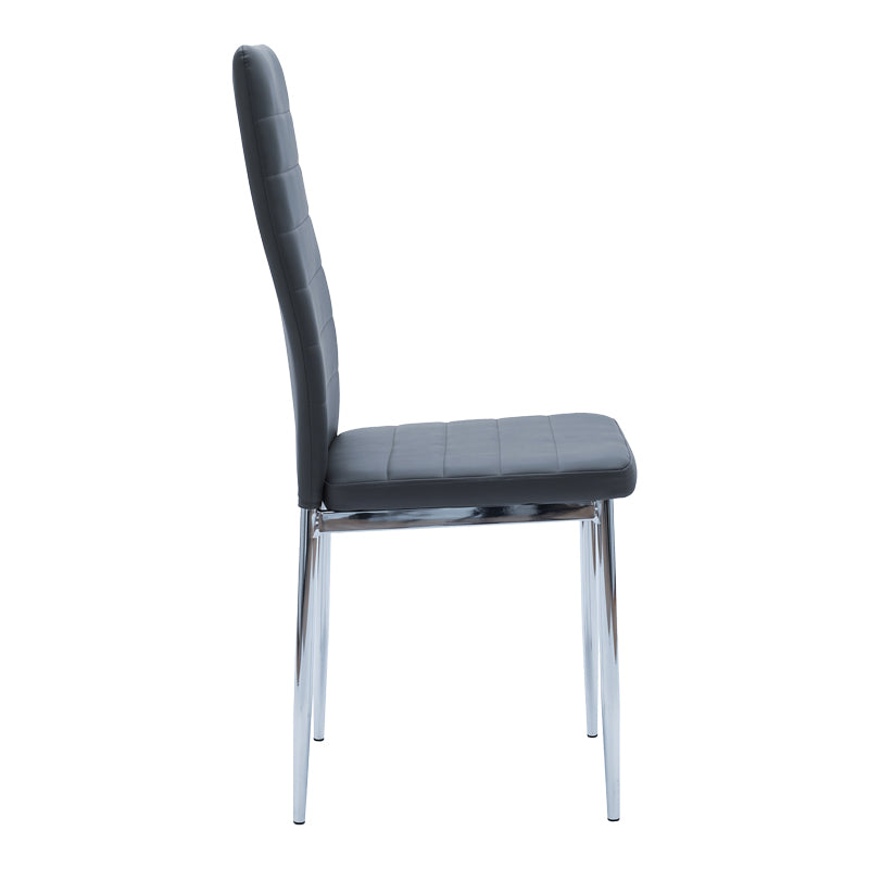 Стол parker черен pu с хромиран крак 41x48x96см