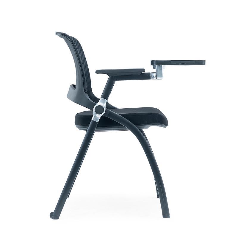 Посетителски стол Swiss Table M, дамаска и меш, до 120 kg, черна седалка, черна облегалка, 2 броя в комплект