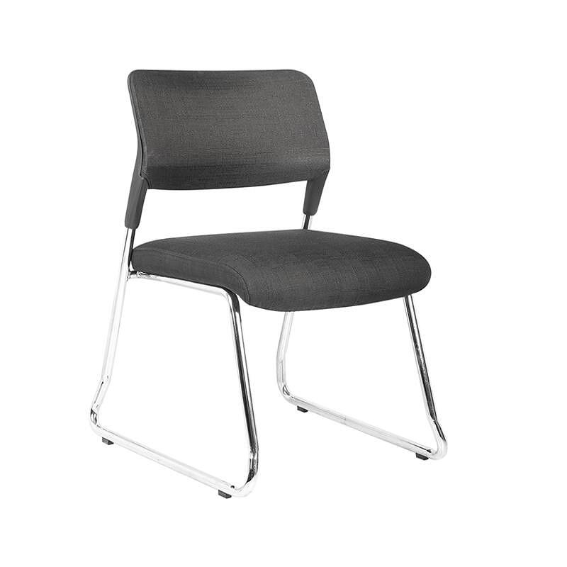 Посетителски стол Evo 4S M, текстил, метална основа, до 120 kg, черен