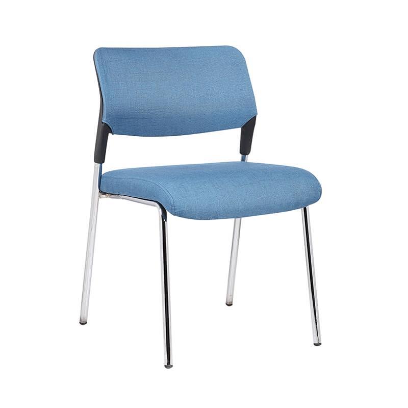 Посетителски стол Evo 4L M, текстил, метална основа, до 120 kg, син