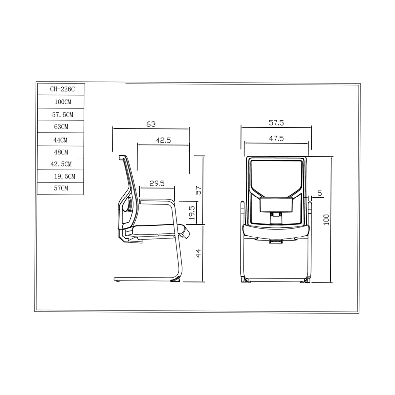 Посетителски стол Snow M, дамаска и меш, до 120 kg, светлосиня седалка, светлосиня облегалка, 2 броя в комплект
