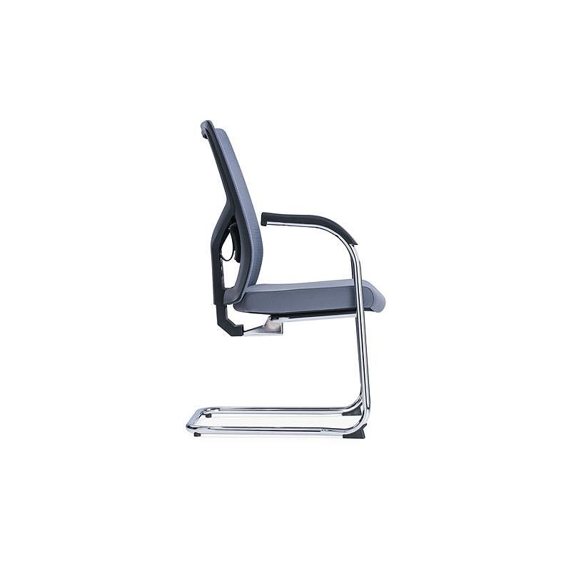 Посетителски стол Snow Black M, дамаска и меш, до 120 kg, светлосива седалка, светлосива облегалка, 2 броя в комплект