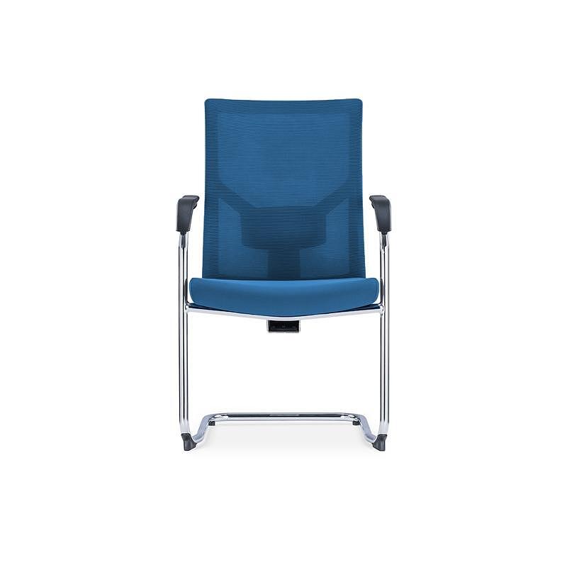 Посетителски стол Snow Black M, дамаска и меш, до 120 kg, тъмносиня седалка, тъмносиня облегалка, 2 броя в комплект