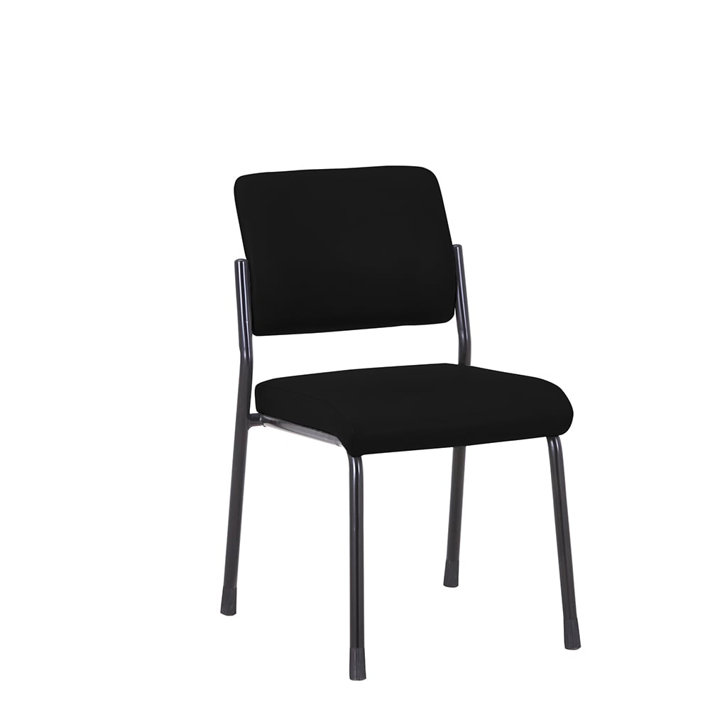 Посетителски стол Solid M, текстил, метална основа, до 150 kg, черен