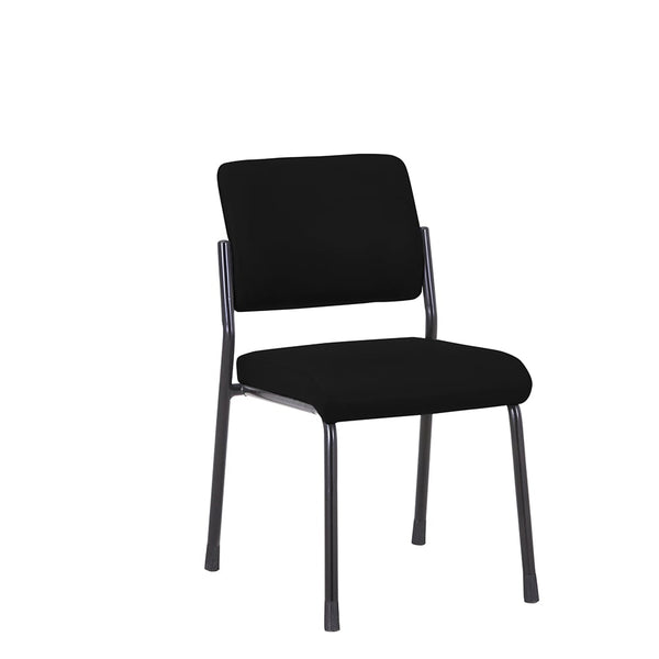 Посетителски стол Solid M, текстил, метална основа, до 150 kg, черен