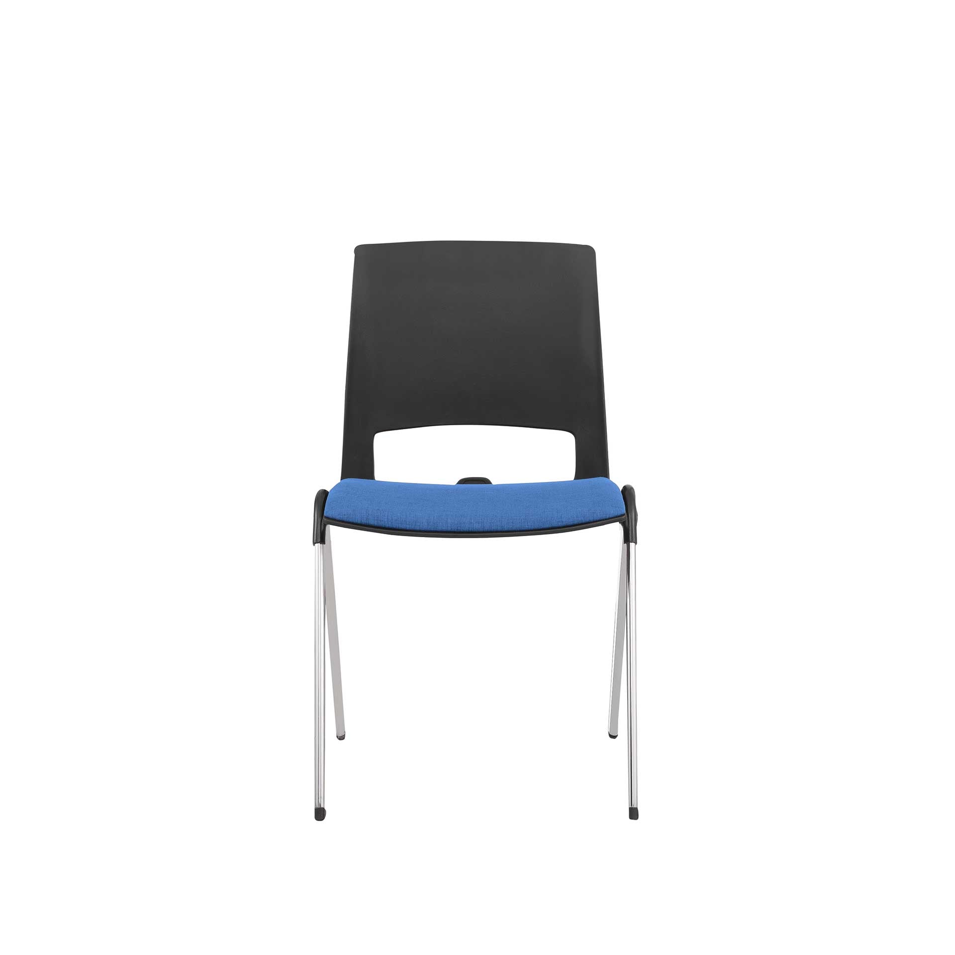 Посетителски стол Sweet Chrome Black, до 120 kg, син, 2 броя в комплект