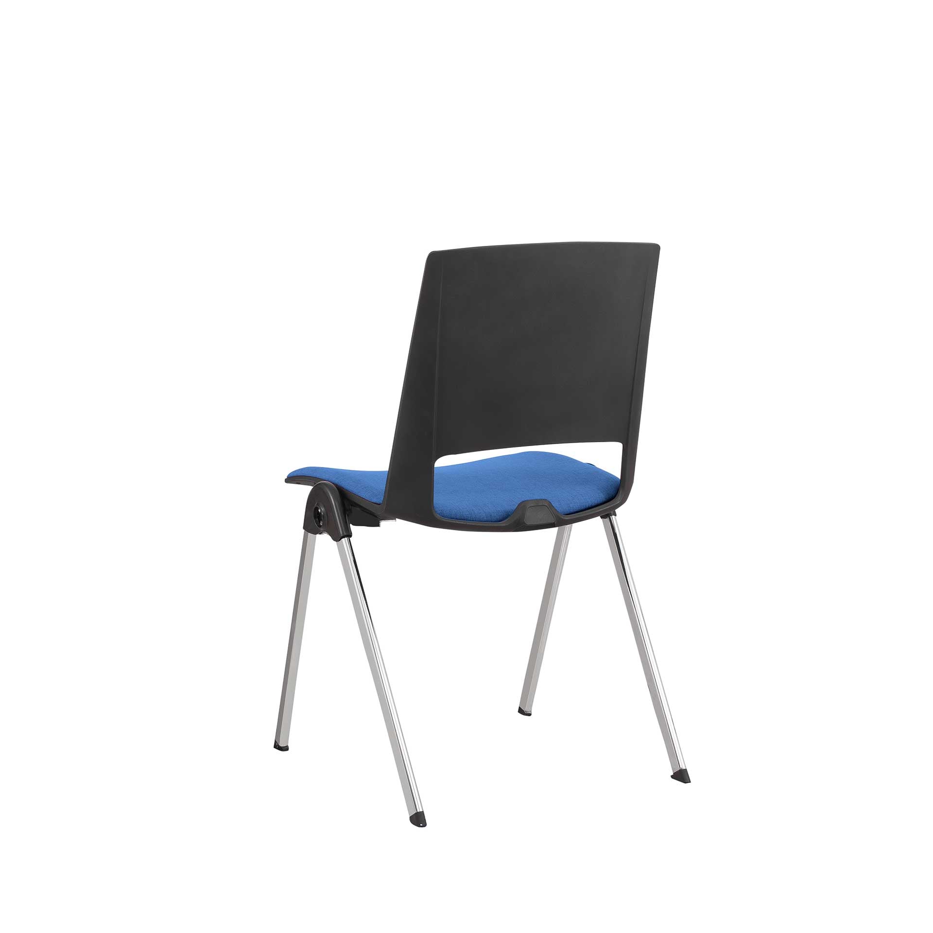 Посетителски стол Sweet Chrome Black, до 120 kg, син, 2 броя в комплект