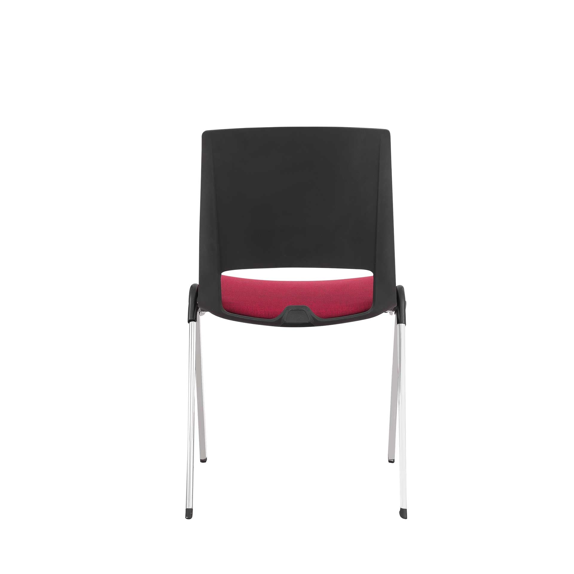 Посетителски стол Sweet Chrome Black, текстил, до 120 kg, червен, 2 броя в комплект
