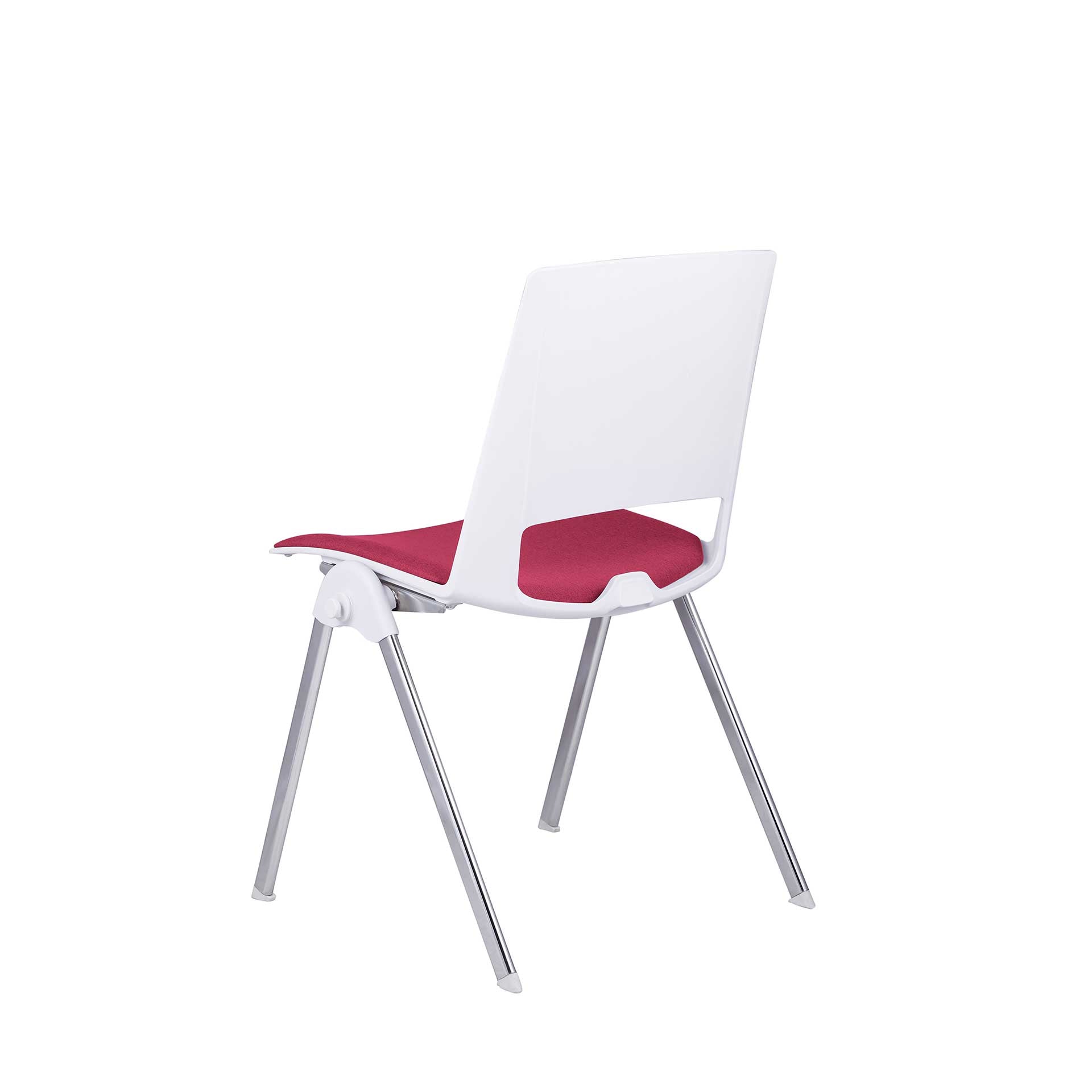 Посетителски стол Sweet Chrome White, текстил, до 120 kg, червен, 2 броя в комплект