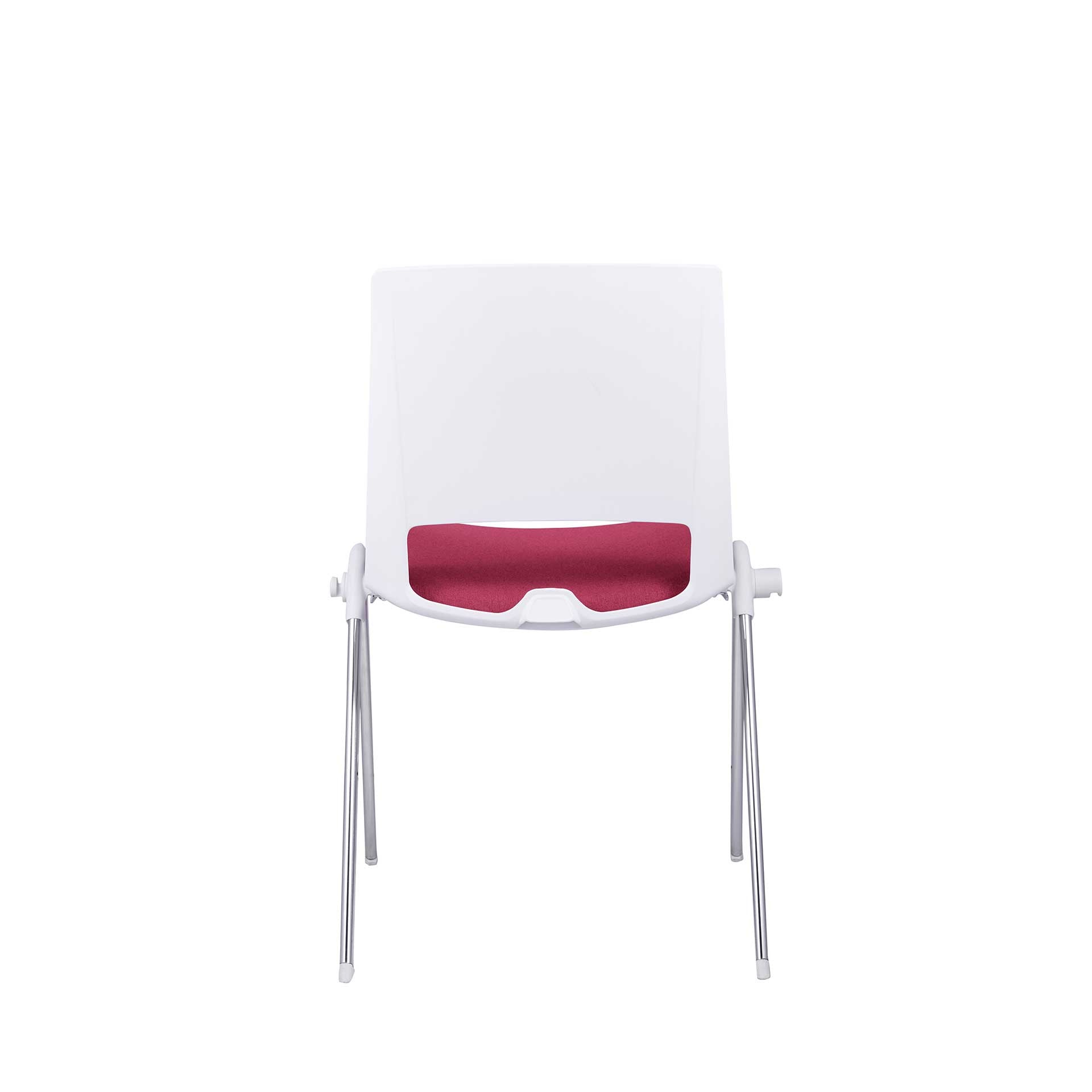 Посетителски стол Sweet Chrome White, текстил, до 120 kg, червен, 2 броя в комплект