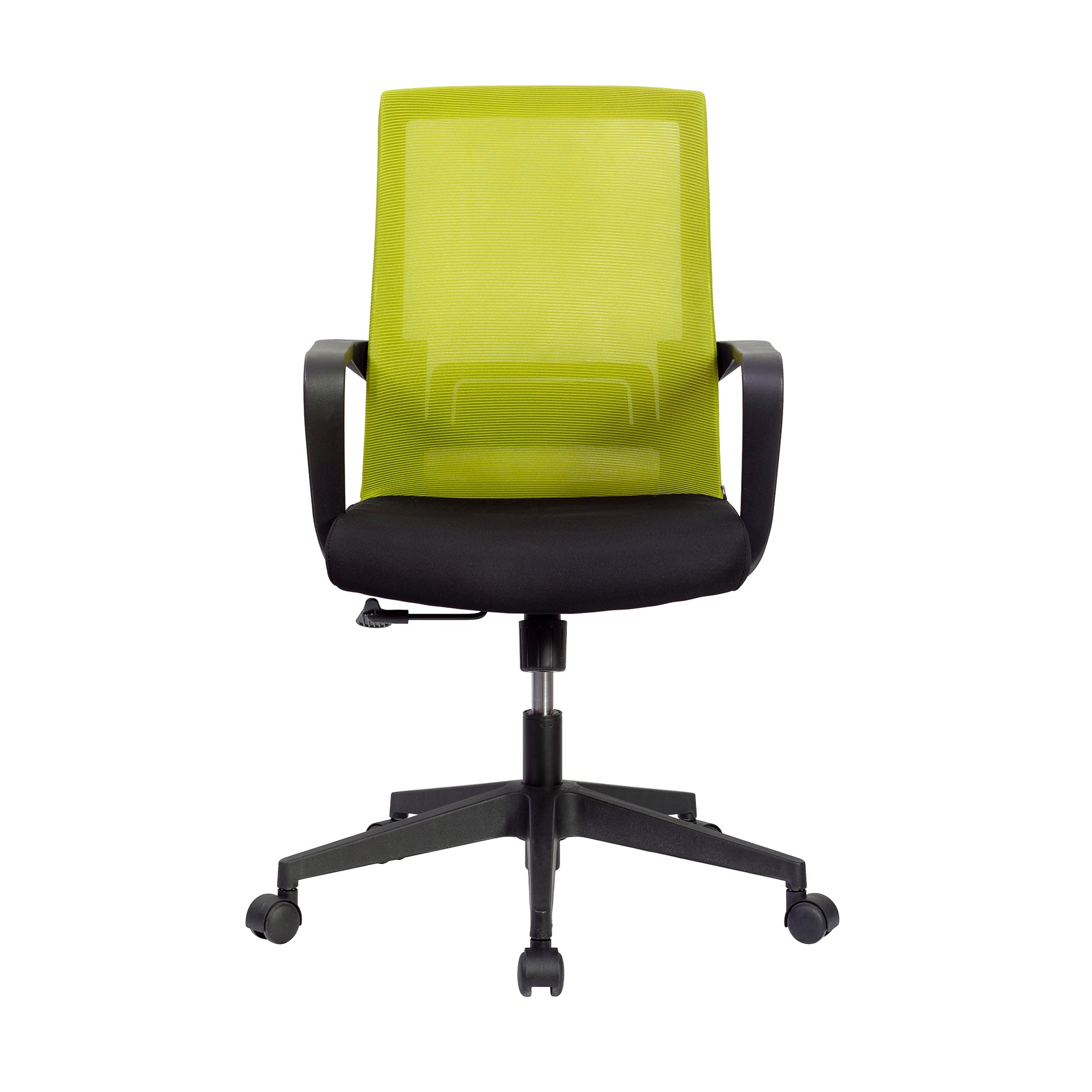 Офис стол Smart W, дамаска и меш, Tilt механизъм, до 120 kg, черна седалка, зелена облегалка