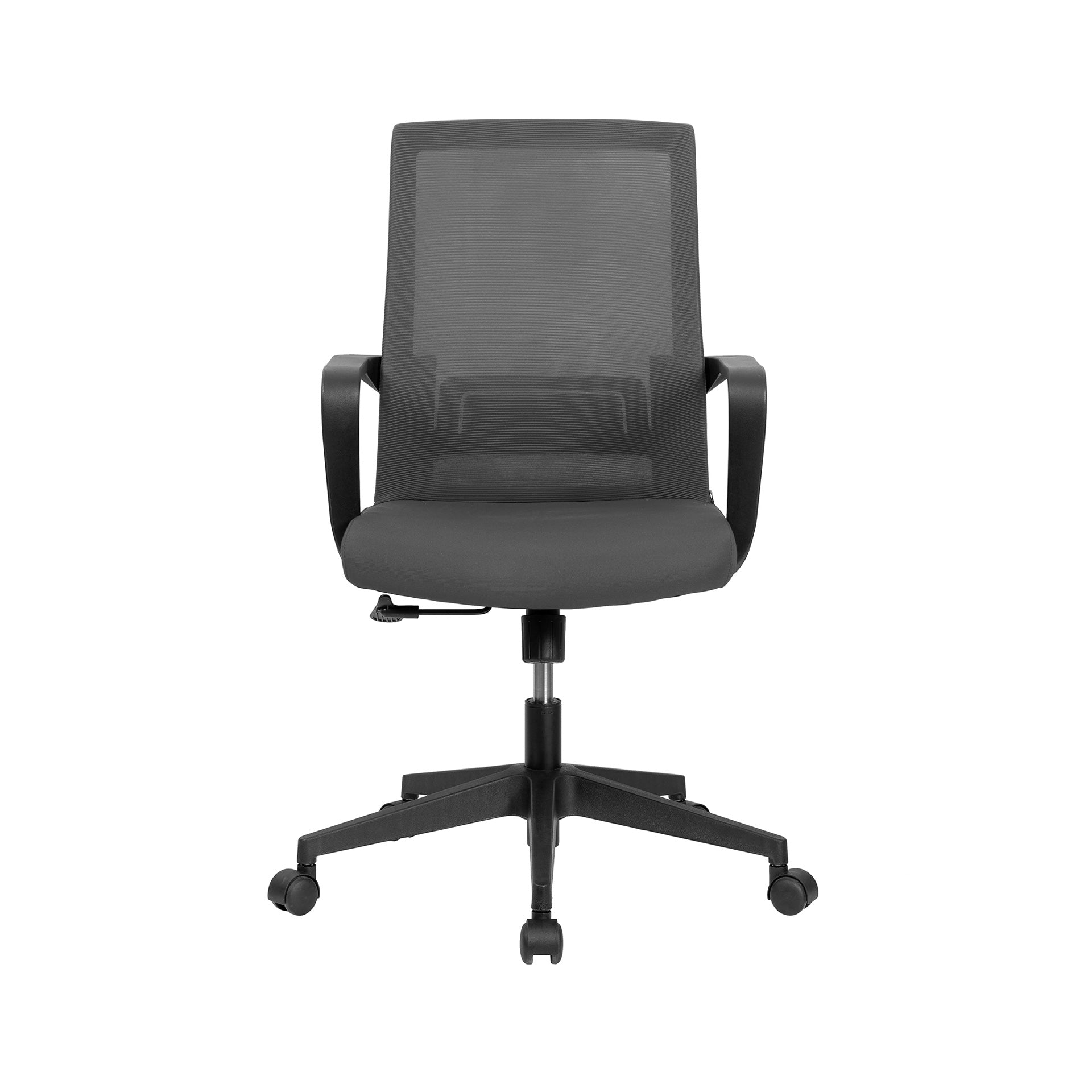 Офис стол Smart W, дамаска и меш, Tilt механизъм, до 120 kg, черна седалка, черна облегалка