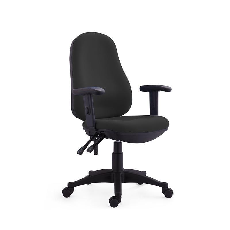 Офис стол Norton, текстил, Ergon 2l механизъм, до 120 kg, черен
