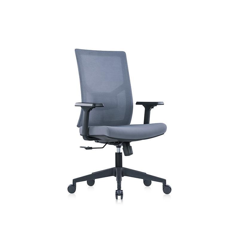 Ергономичен стол Snow Black W, дамаска и меш, Multi-function механизъм, до 120 kg, светлосива седалка, светлосива облегалка
