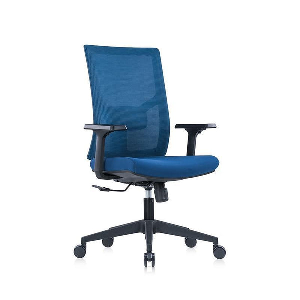Ергономичен стол Snow Black W, дамаска и меш, Multi-function механизъм, до 120 kg, тъмносиня седалка, тъмносиня облегалка