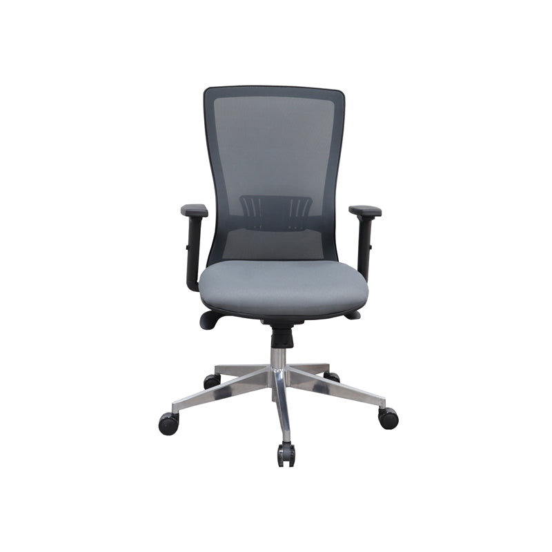 Офис стол Ergo 06 W, дамаска и меш, Synchronous механизъм, до 120 kg, сив