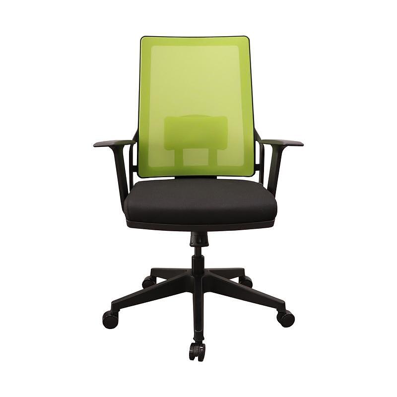 Офис стол Trento 02 W, дамаска и меш, Multi Tilt механизъм, до 120 kg, черна седалка, зелена облегалка