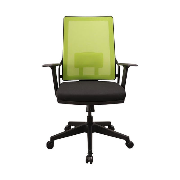 Офис стол Trento 02 W, дамаска и меш, Multi Tilt механизъм, до 120 kg, черна седалка, зелена облегалка