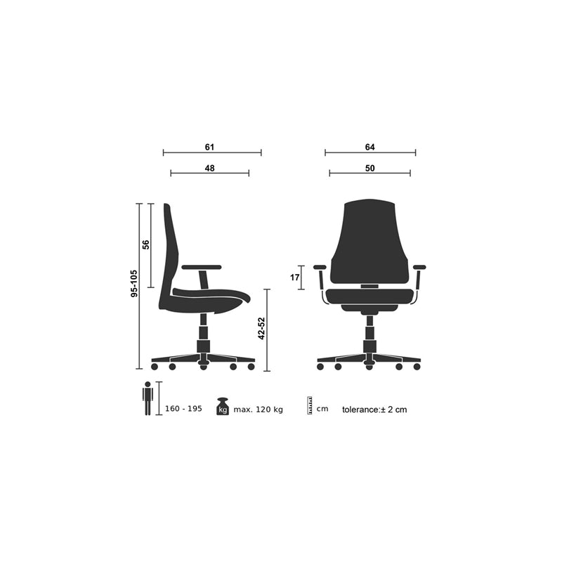 Офис стол Joy 001 W, дамаска и меш, до 120 kg, черен