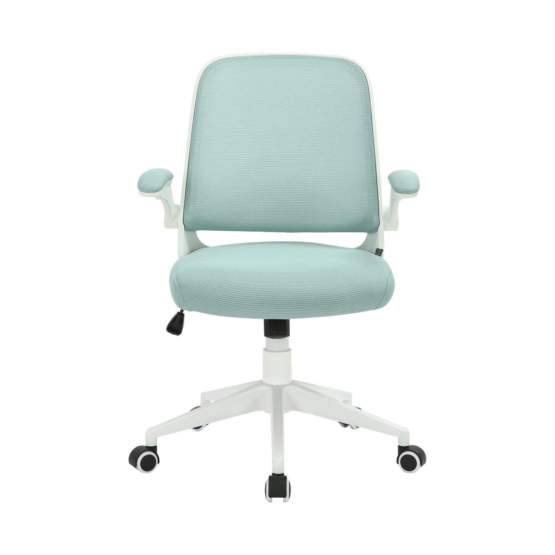 Офис стол Pretty White W, дамаска и меш, Tilt механизъм, до 120 kg, синьо-зелен