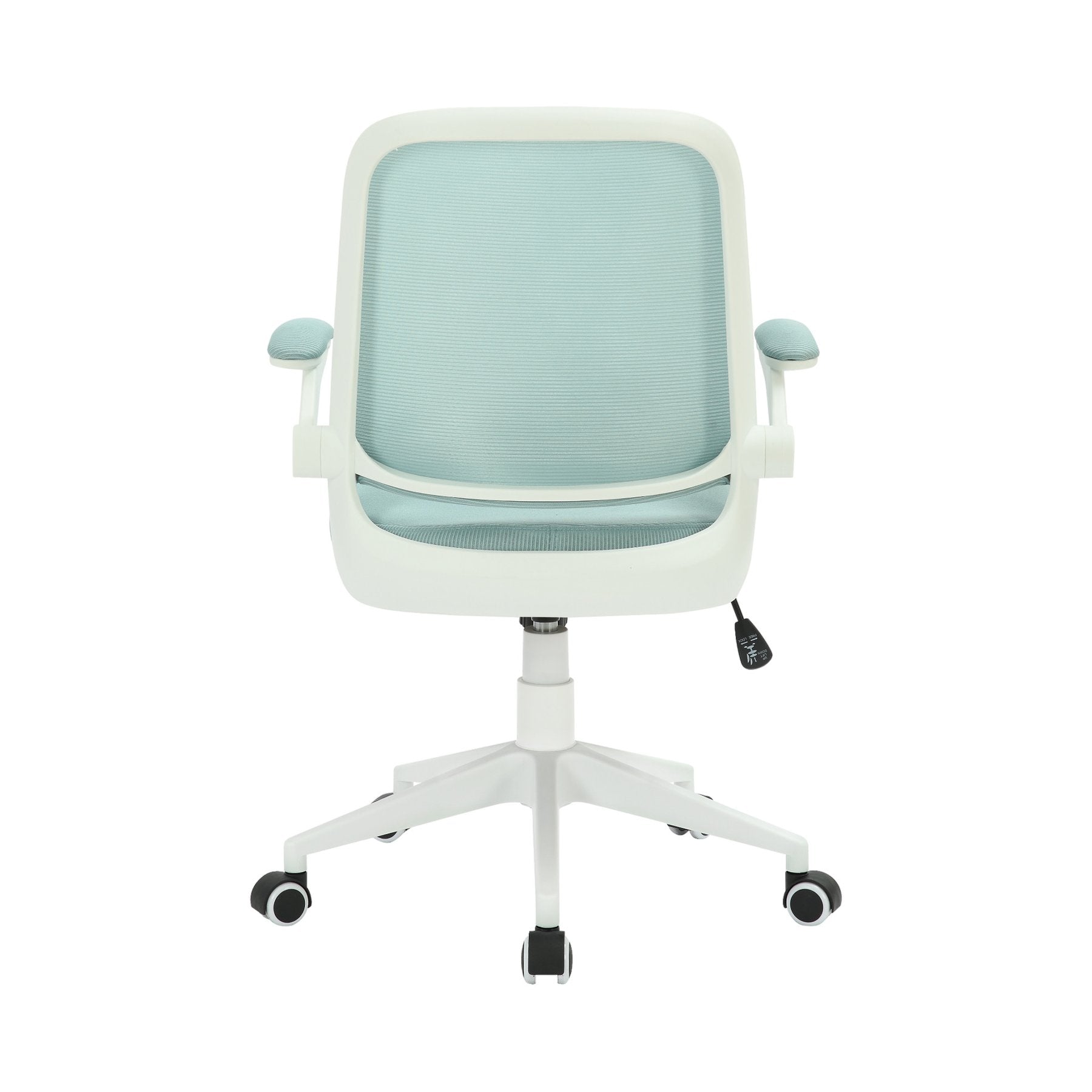 Офис стол Pretty White W, дамаска и меш, Tilt механизъм, до 120 kg, синьо-зелен