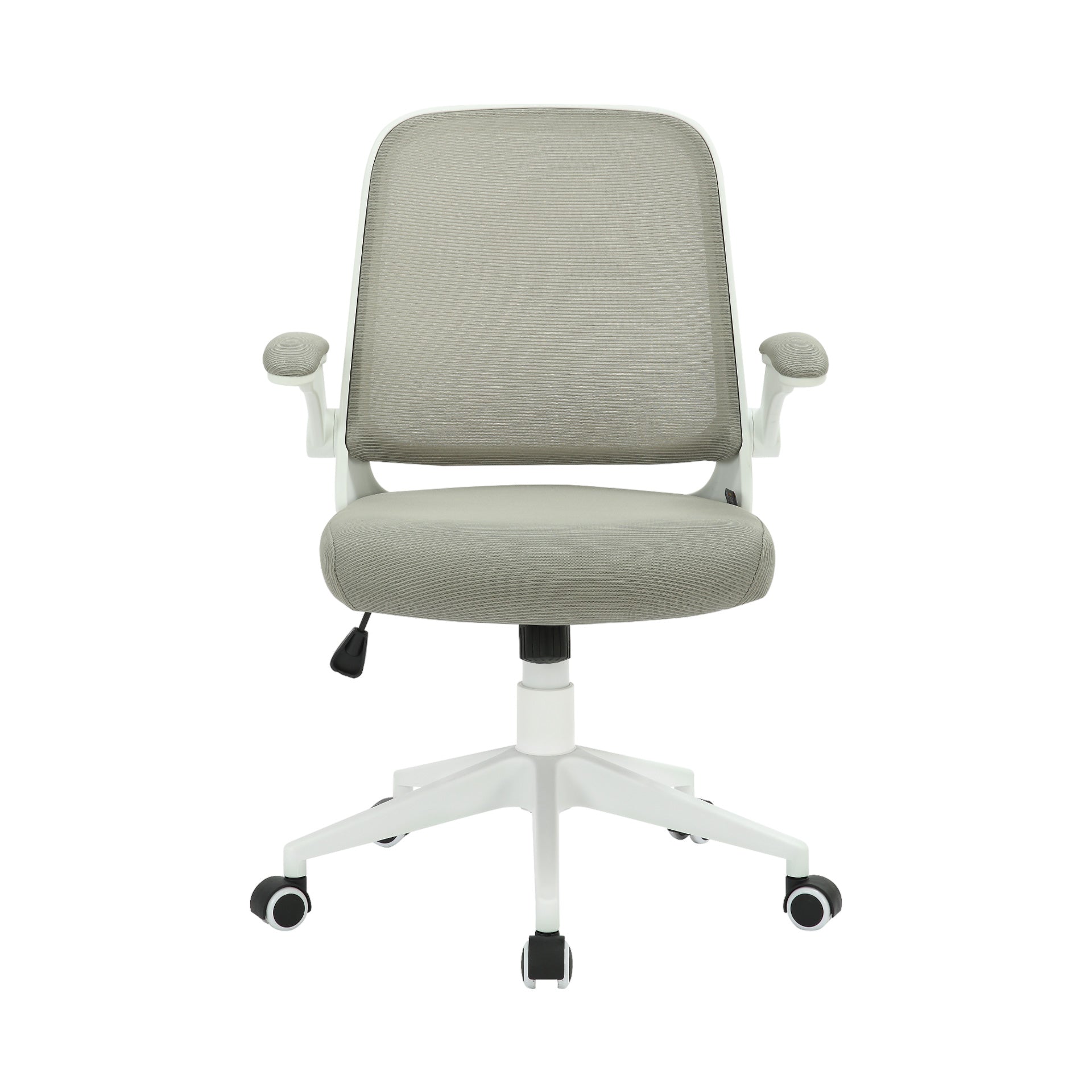 Офис стол Pretty White W, дамаска и меш, Tilt механизъм, до 120 kg, сив