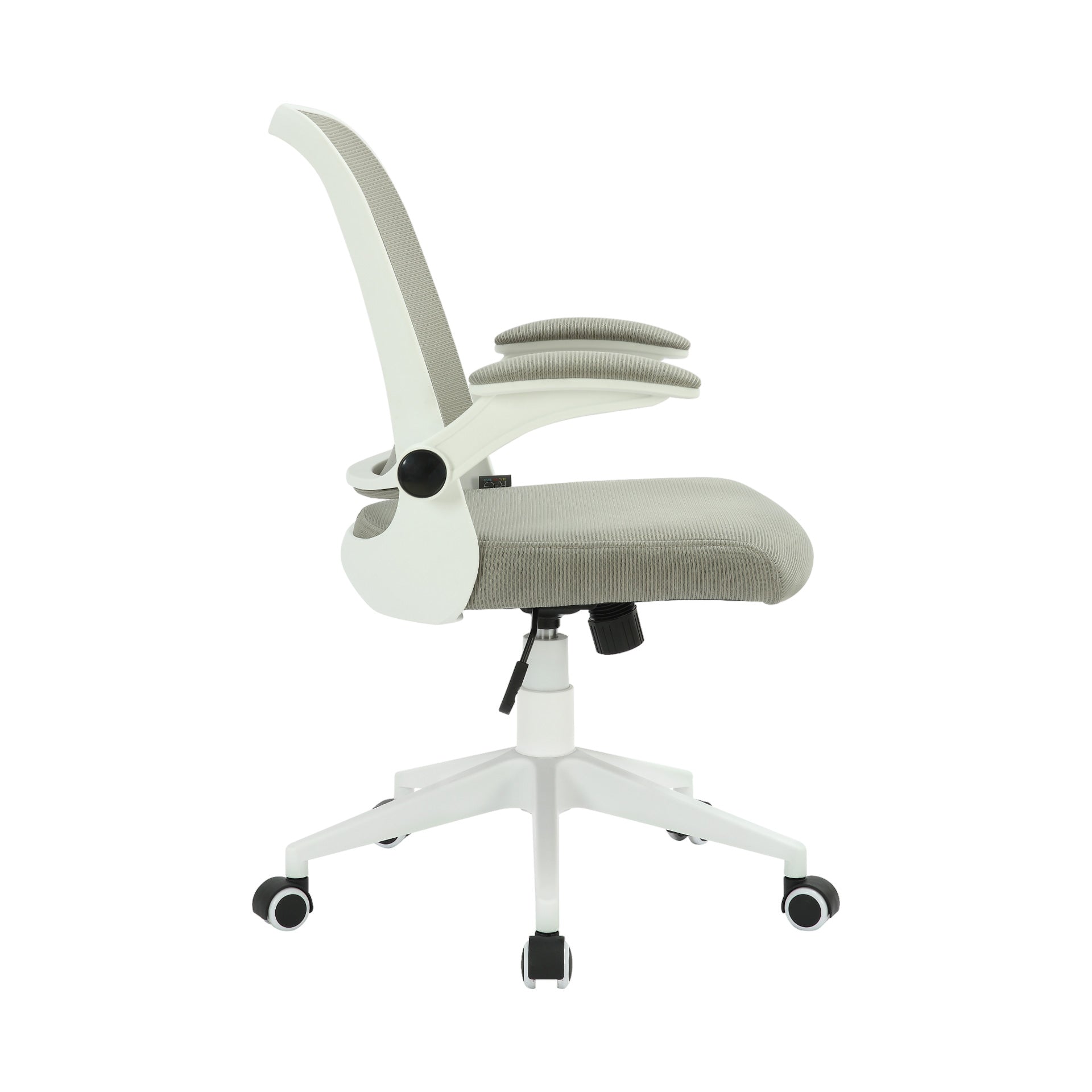 Офис стол Pretty White W, дамаска и меш, Tilt механизъм, до 120 kg, сив