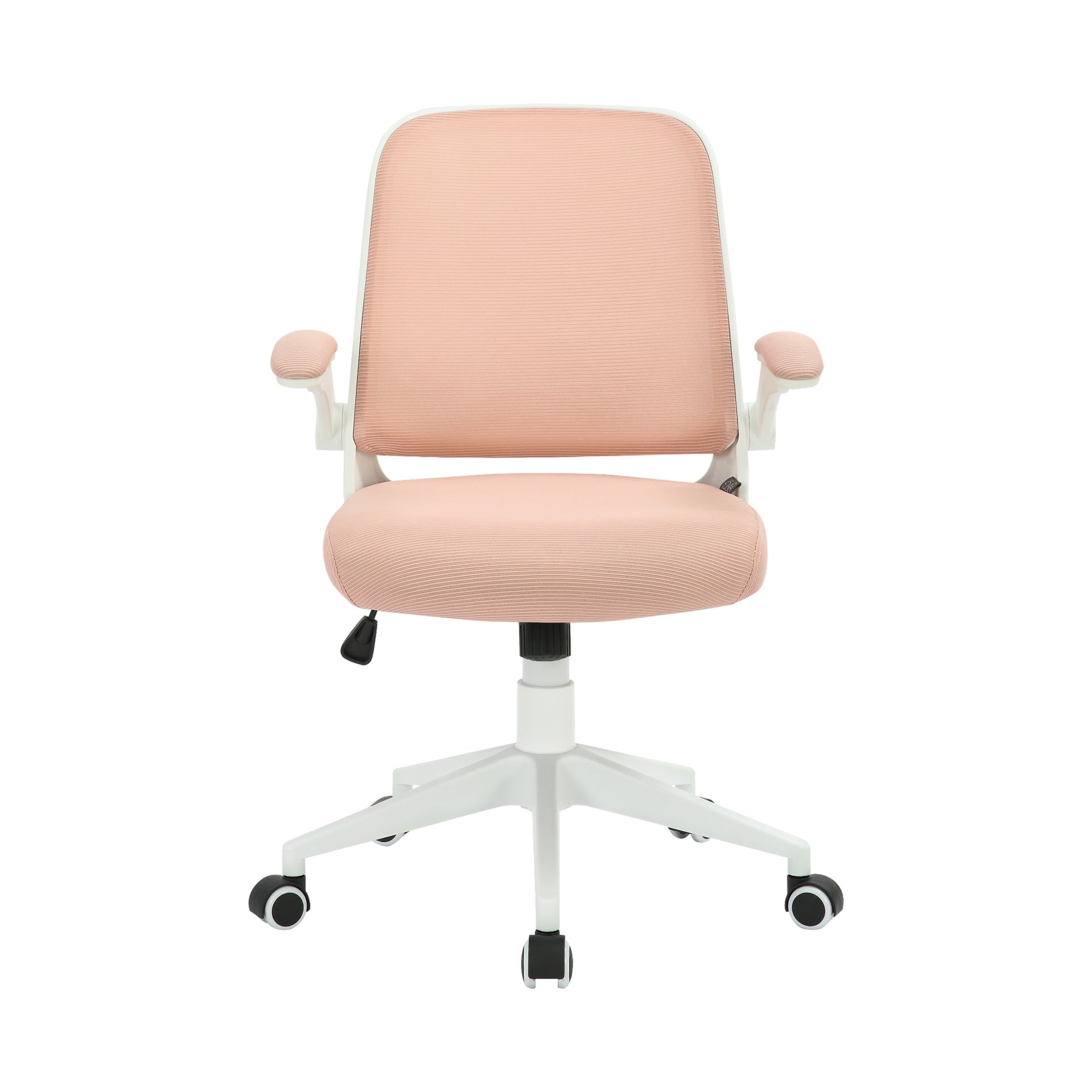 Офис стол Pretty White W, дамаска и меш, Tilt механизъм, до 120 kg, розов