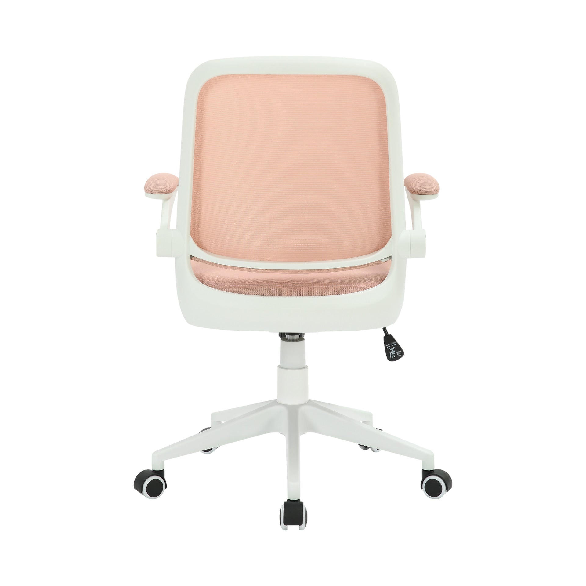 Офис стол Pretty White W, дамаска и меш, Tilt механизъм, до 120 kg, розов