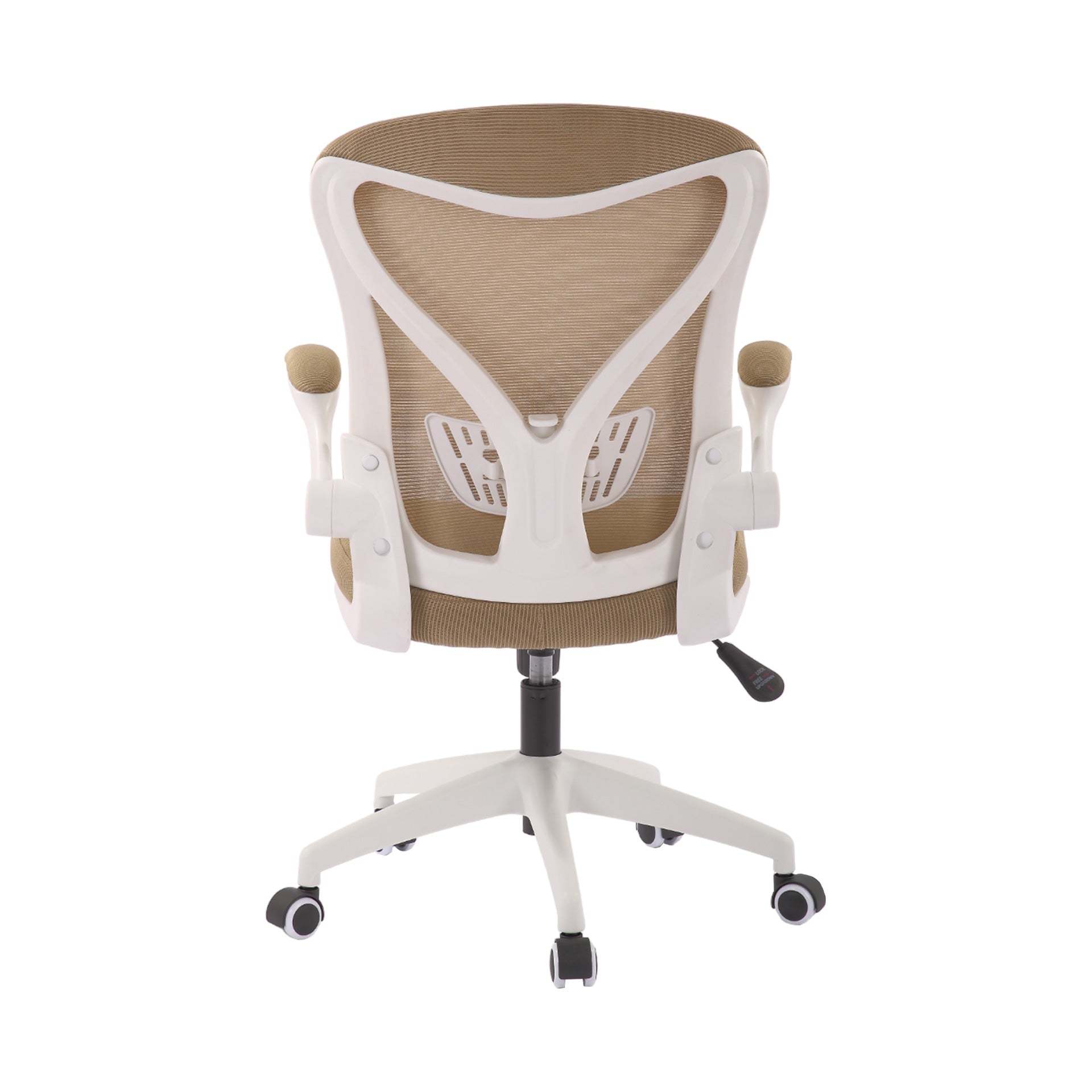 Офис стол Jolly White W, дамаска и меш, Tilt механизъм, до 120 kg, бежов