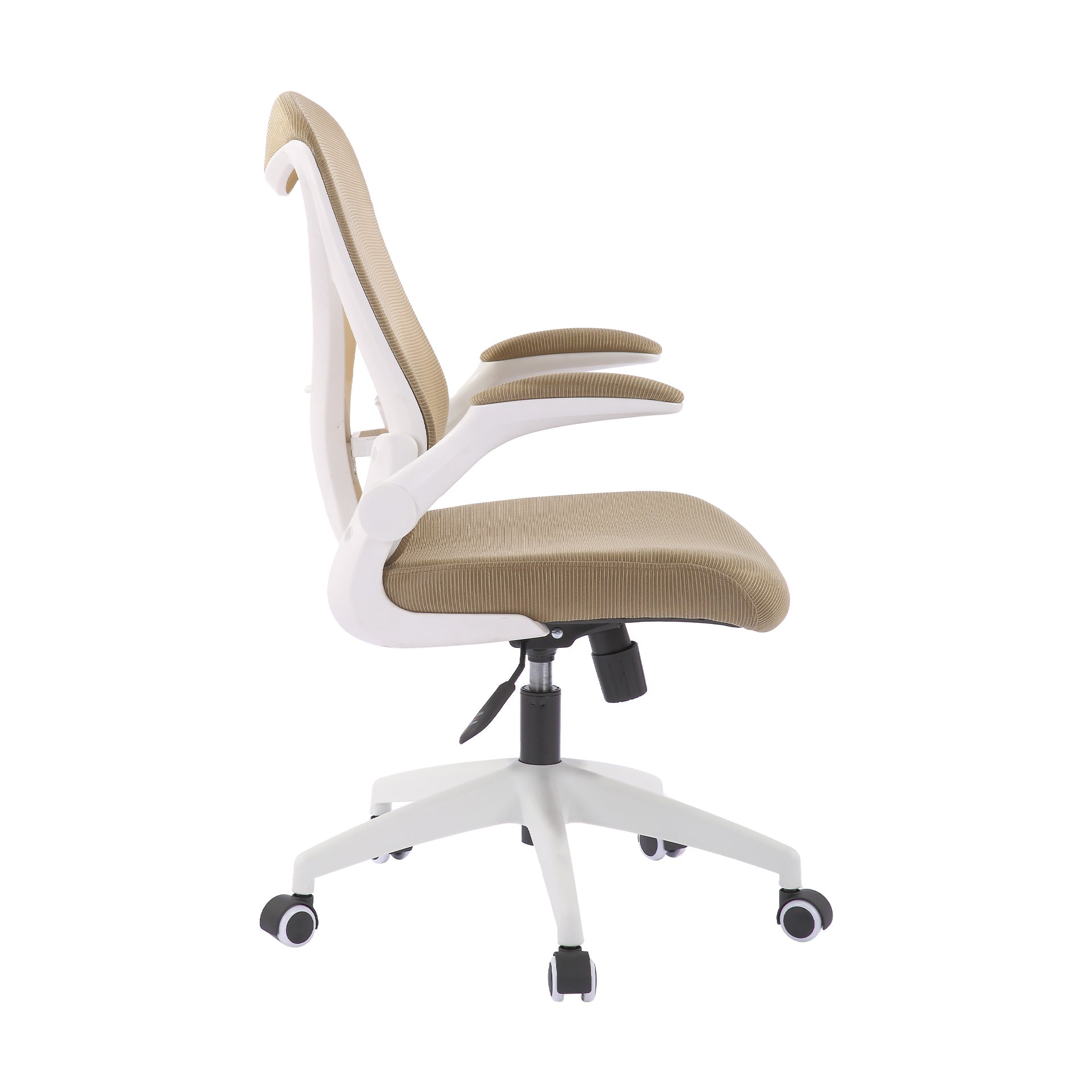 Офис стол Jolly White W, дамаска и меш, Tilt механизъм, до 120 kg, бежов