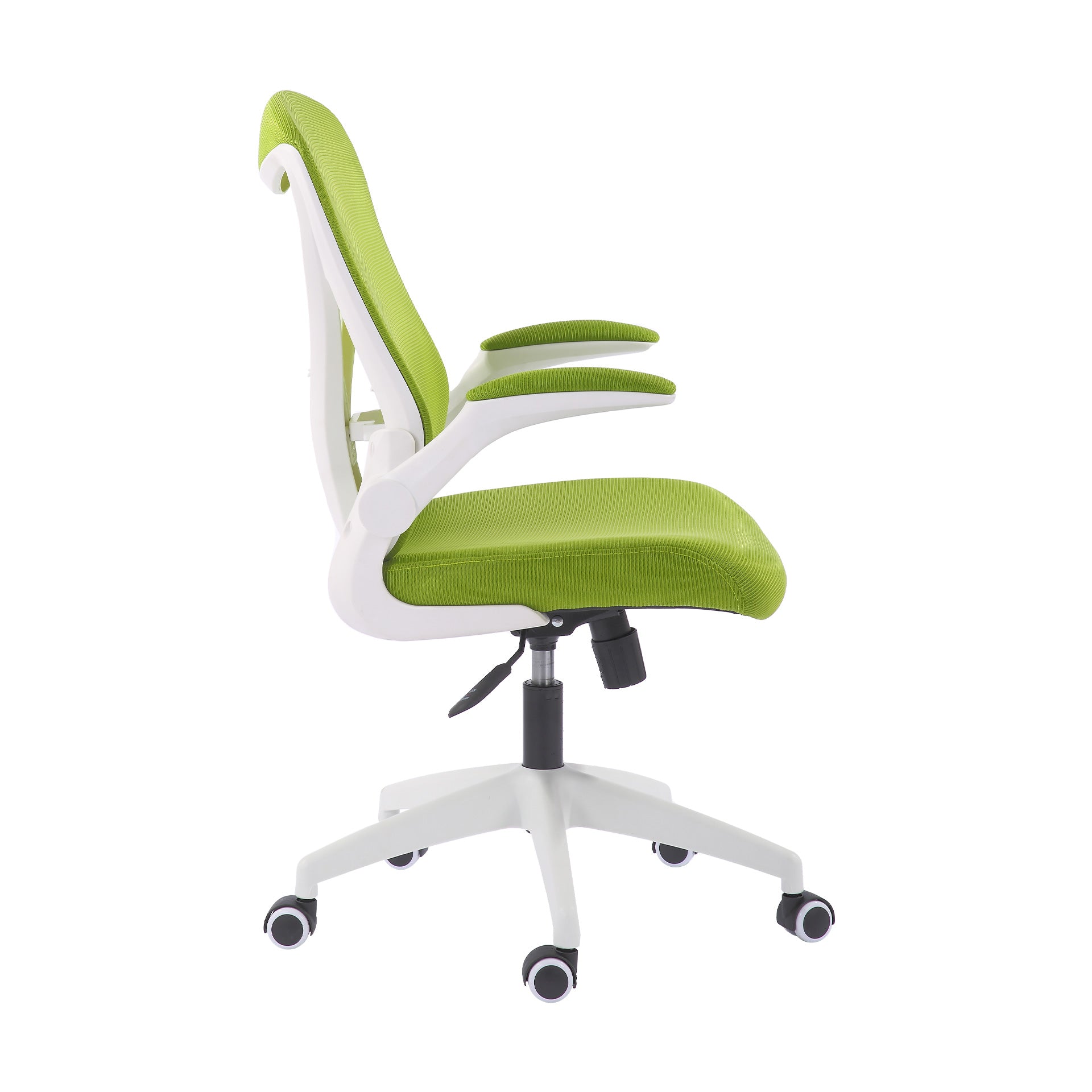 Офис стол Jolly White W, дамаска и меш, Tilt механизъм, до 120 kg, зелен