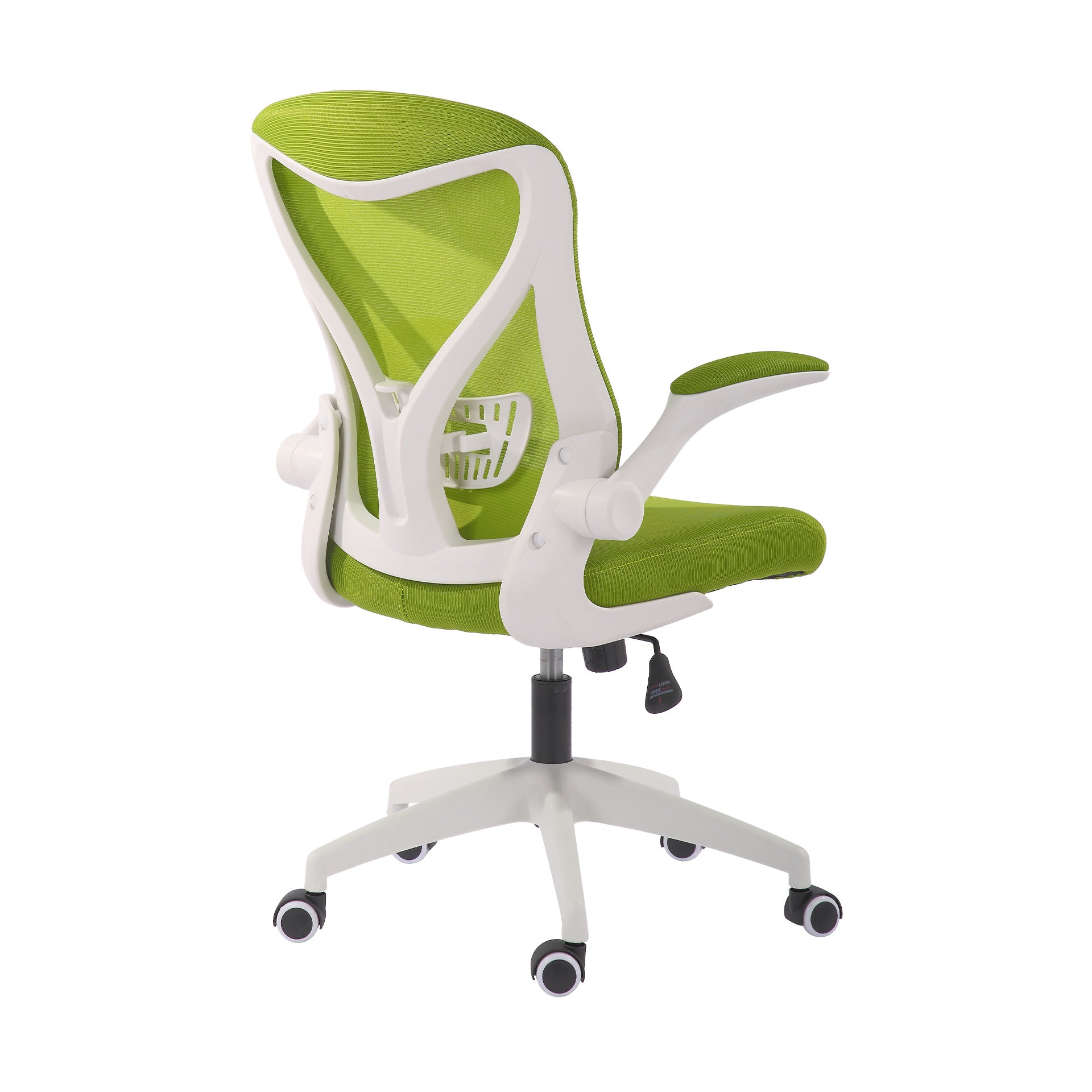 Офис стол Jolly White W, дамаска и меш, Tilt механизъм, до 120 kg, зелен
