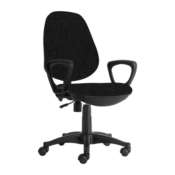Ергономичен стол Presto Black, текстил, до 130 kg, черен