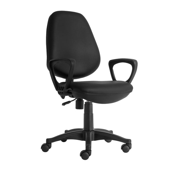 Ергономичен стол Presto Black, екокожа, до 130 kg, черен