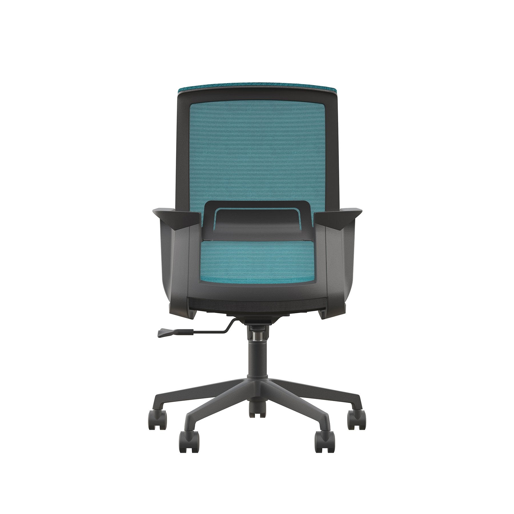 Офис стол Smart W, дамаска и меш, Tilt механизъм, до 120 kg, черна седалка, синя облегалка