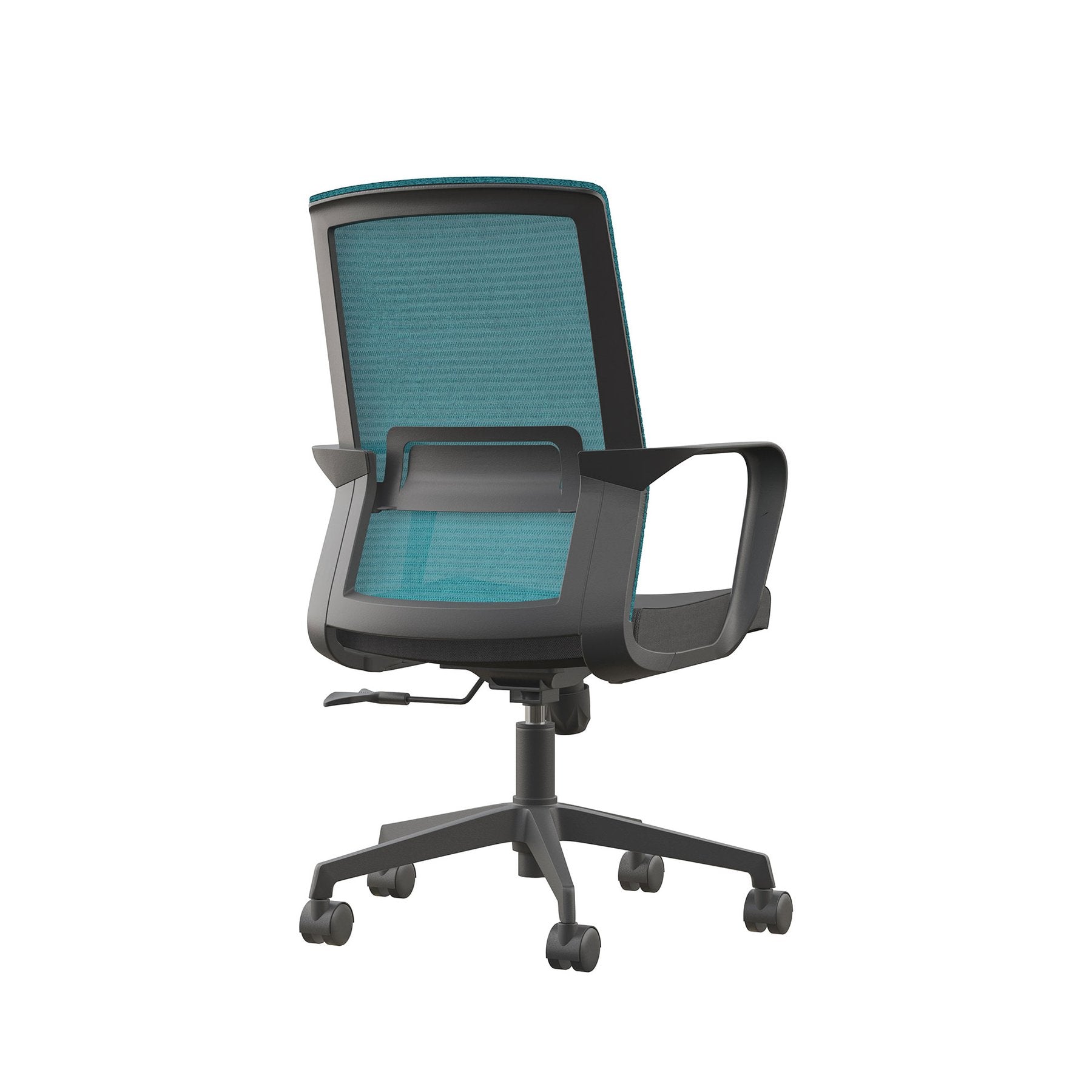 Офис стол Smart W, дамаска и меш, Tilt механизъм, до 120 kg, черна седалка, синя облегалка
