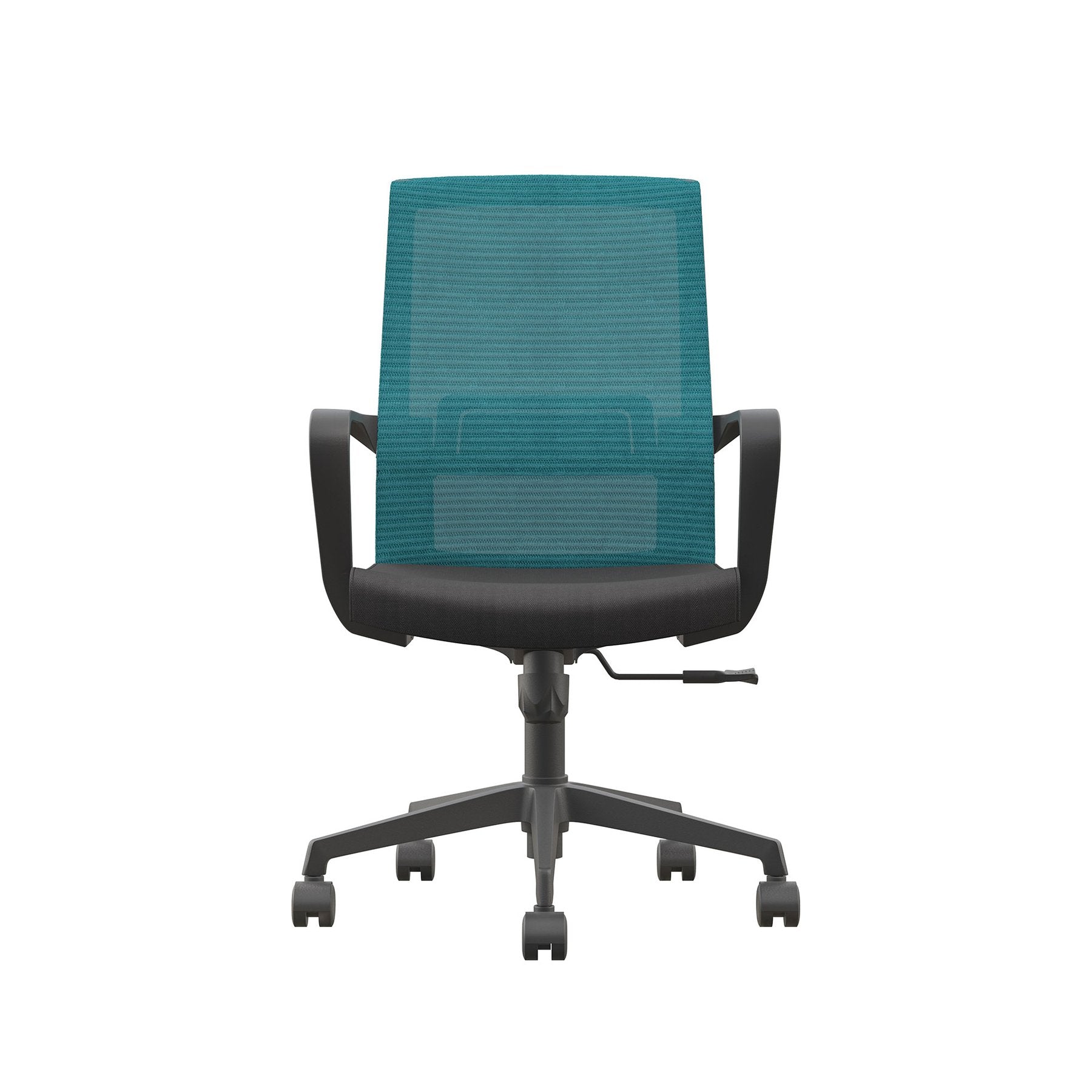 Офис стол Smart W, дамаска и меш, Tilt механизъм, до 120 kg, черна седалка, синя облегалка