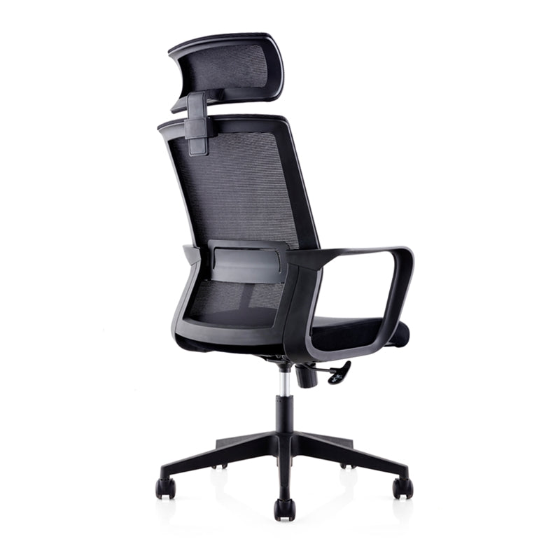 Директорски стол Smart HB, дамаска и меш, Tilt механизъм, до 120 kg, черна седалка, черна облегалка