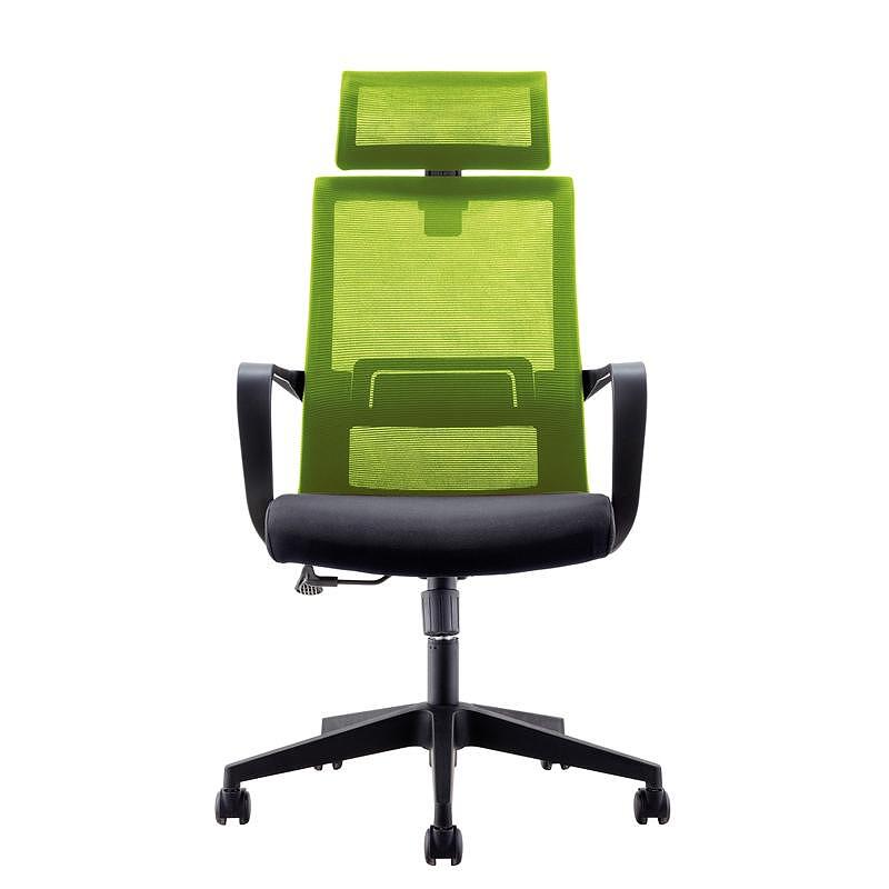 Директорски стол Smart HB, дамаска и меш, Tilt механизъм, до 120 kg, черна седалка, зелена облегалка