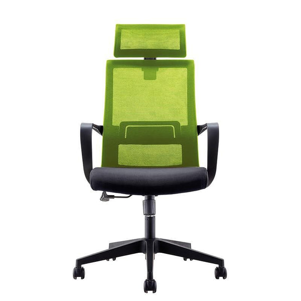 Директорски стол Smart HB, дамаска и меш, Tilt механизъм, до 120 kg, черна седалка, зелена облегалка