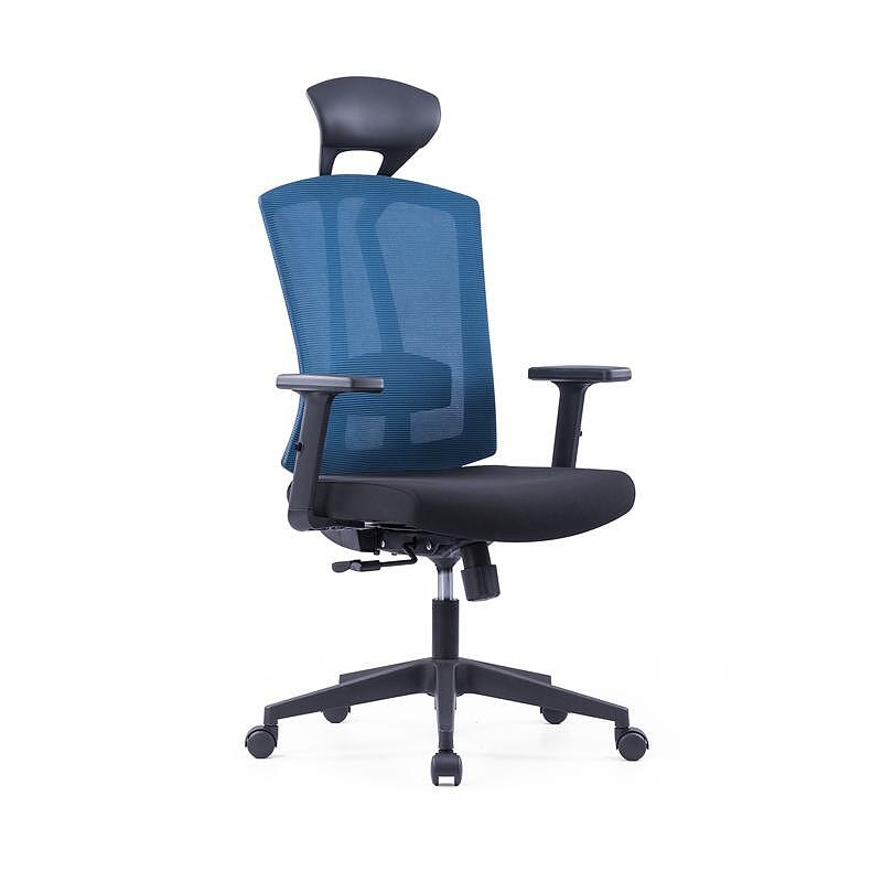 Директорски стол Brixxen HB, дамаска и меш, Tilt механизъм, до 120 kg, черна седалка, тъмносиня облегалка
