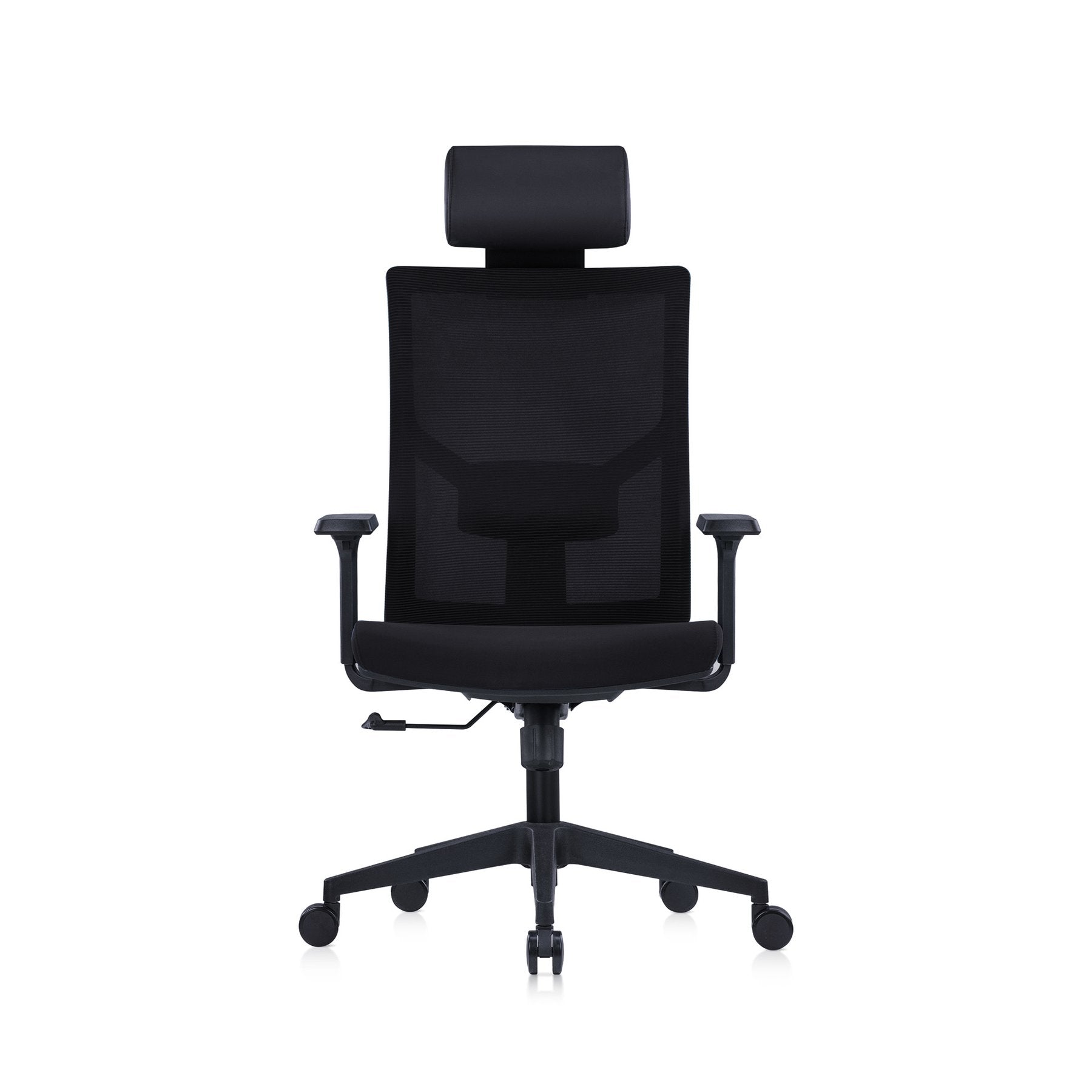 Ергономичен стол Snow Black HB, дамаска и меш, Multi-function механизъм, до 120 kg, черна седалка, черна облегалка