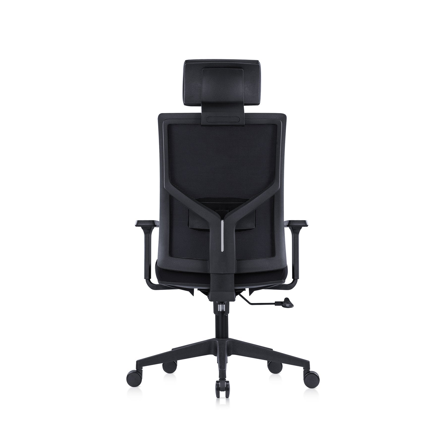 Ергономичен стол Snow Black HB, дамаска и меш, Multi-function механизъм, до 120 kg, черна седалка, черна облегалка