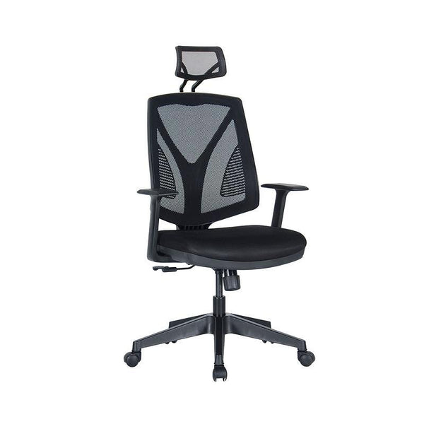 Директорски стол Joy 004 HB, дамаска и меш, до 120 kg, черен